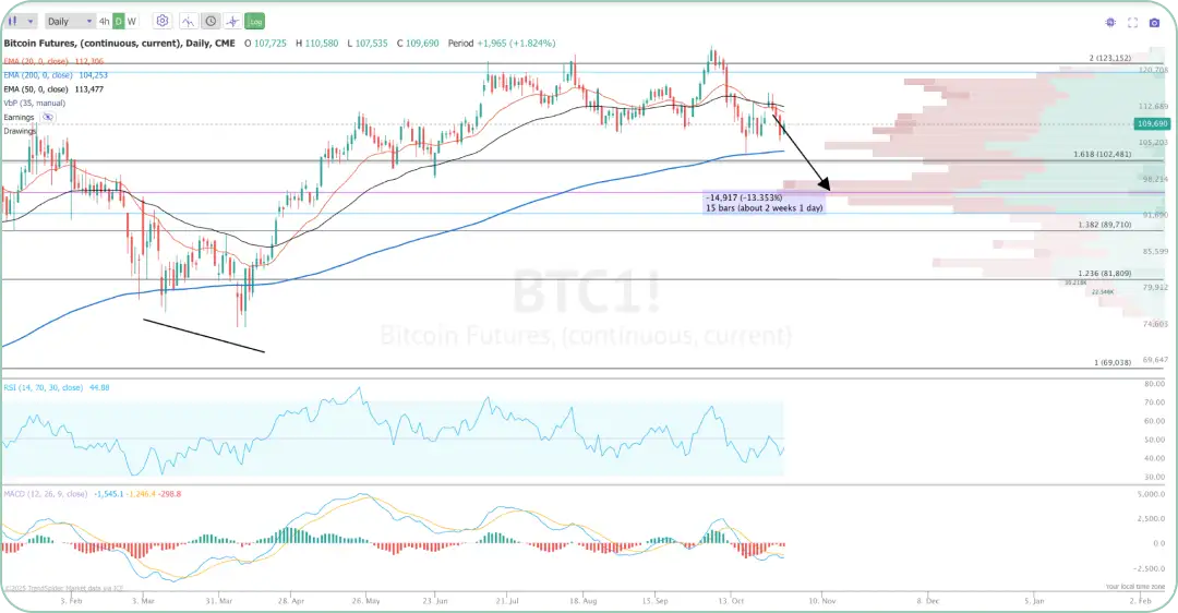 BTC（ビットコイン先物）日足チャート